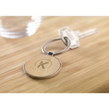 Logotrade mainoslahja tuotekuva: Bamboo Key Circle avaimenperä
