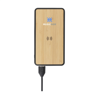 Logotrade liikelahjat kuva: Boru Bamboo RCS kierrätetty ABS Powerbank langaton laturi