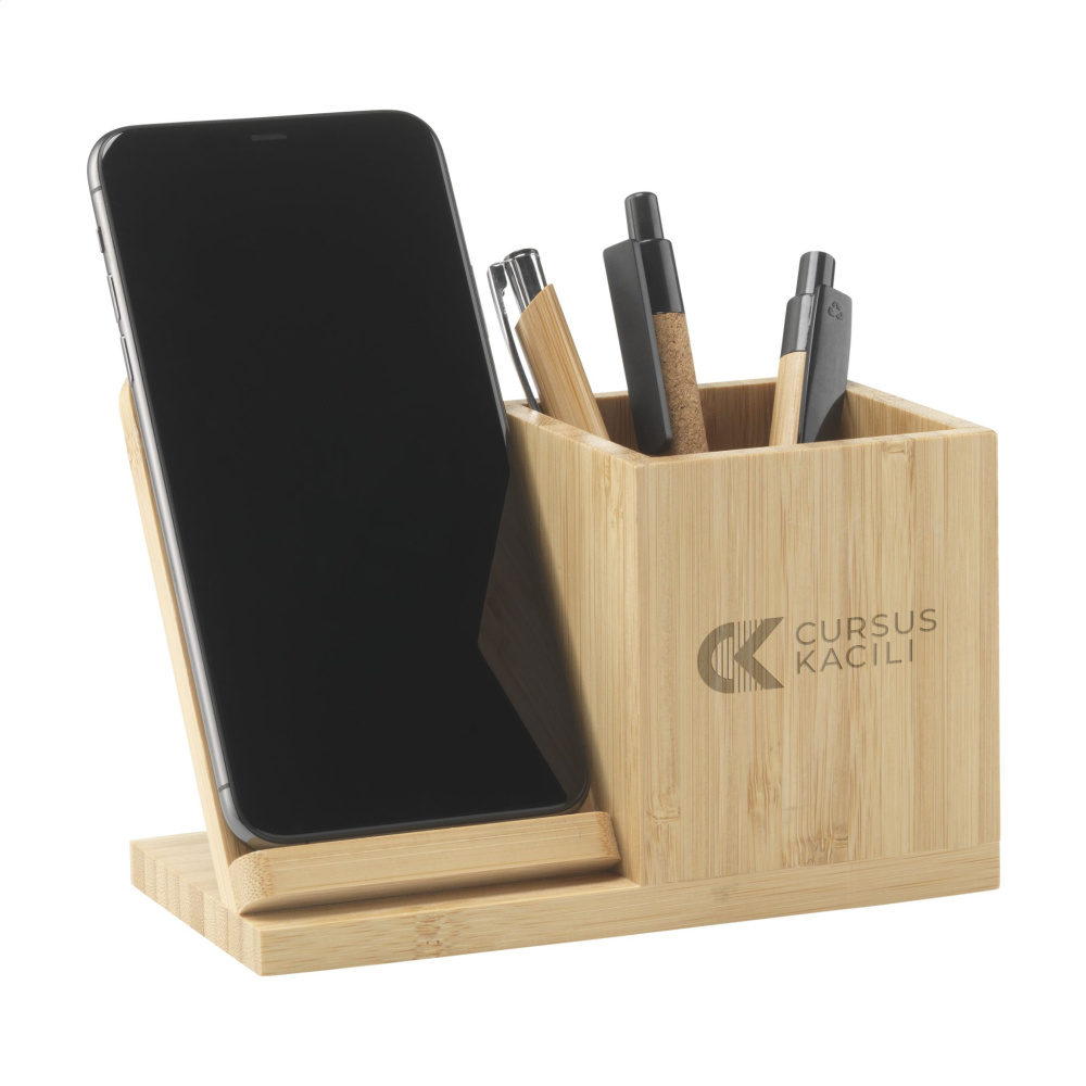 Logotrade liikelahjat mainoslahjat tuotekuva: Bamboo Boss 15W laturi/kynäpidike