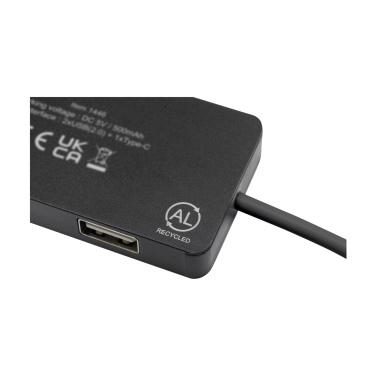 Logotrade liikelahja mainoslahja kuva: Tecco GRS Kierrätetty Alu USB Hub