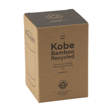 Logo trade mainoslahja ja liikelahja tuotekuva: Kobe Bamboo RCS kierrätetystä teräksestä valmistettu 350 ml kahvikuppi