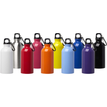 Logo trade liikelahja kuva: Oregon 400 ml:n RCS-sertifioitu, yksiseinämäinen, ruostumattomasta teräksestä valmistettu vesipullo jousihaalla