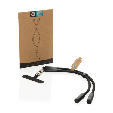Logotrade mainostuote tuotekuva: LoopAmp RCS RPET - puhelinrannehihna 60 W:n kaapelilla