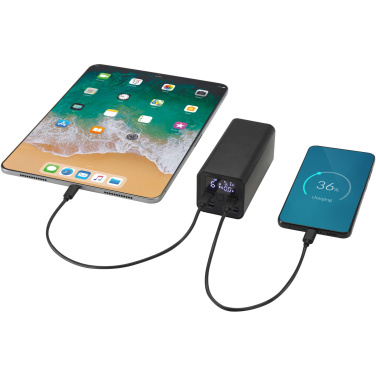 Logo trade mainoslahjat ja liikelahjat kuva: Acamar 20 000 mAh:n ja 70 W:n kannettavan tietokoneen varavirtalähde kierrätetystä alumiinista