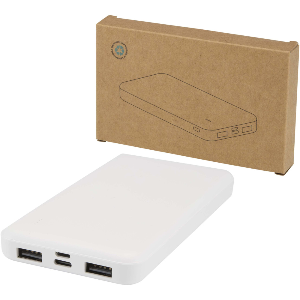 Logo trade mainoslahja kuva: Intan 10 000 mAh:n ja 10 W:n varavirtalähde kierrätetystä muovista