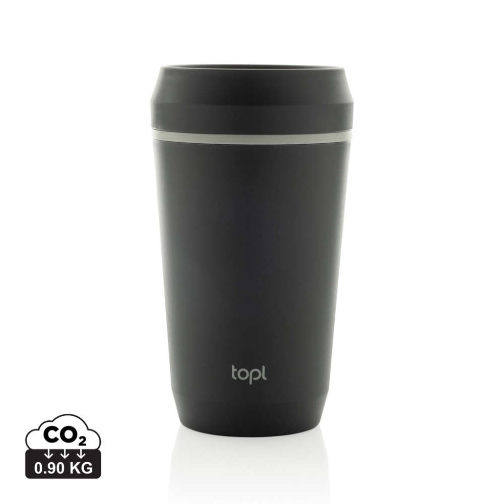 Logo trade mainoslahja ja liikelahja tuotekuva: Topl kierrätetty muovi ToGo Tumbler patentoitu 360 kansi 350