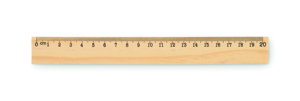 Logo trade liikelahjat mainoslahjat kuva: Puinen viivoitin 20cm