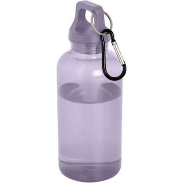 Logo trade mainostuote kuva: Oregon 400 ml:n RCS-sertifioidusta kierrätetystä muovista valmistettu vesipullo karabiinihaalla