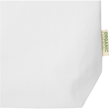 Logotrade liikelahja tuotekuva: Odisha 180 g/m²:n OCS-sertifioitu leveäpohjainen kassi tilavuus 11 litraa