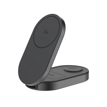 Logo trade mainostuote kuva: Quantum ultra-nopea 3-in-1 25 W taitettava langaton laturi
