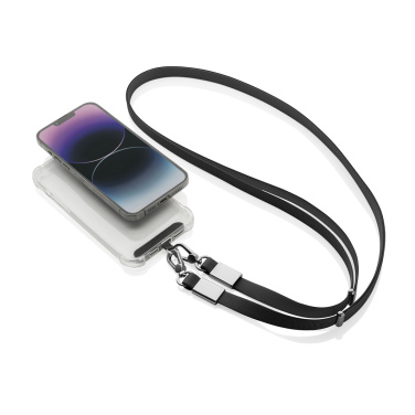 Logo trade mainoslahja ja liikelahja tuotekuva: Nivo RCS-kierrätetty PET crossbody-kaulanauha