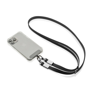 Logotrade mainostuote tuotekuva: Nivo RCS-kierrätetty PET crossbody-kaulanauha