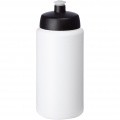 Baseline® Plus grip 500 ml sportinis sportinis butelis su dangteliu, Balta / vientisa juoda