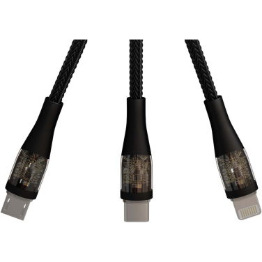 Logotrade verslo dovanos nuotrauka: SCX.design C51 60W 5 viename rPET greito įkrovimo laidas su ekranu