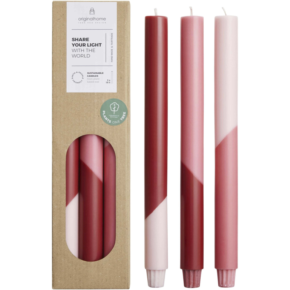 Logotrade dovana nuotrauka: Originalhome Eden įstrižos žvakės - 3 vnt. rinkinys