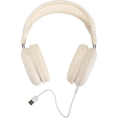 Logotrade reklaminiai produktai nuotrauka: „Alzir“ perdirbto plastiko belaidės „Bluetooth®“ ausinės, dedamos ant ausies