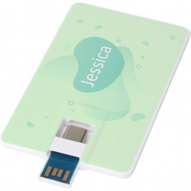 Logotrade biznesa dāvanas foto: Duo plāns 32 GB USB disks ar Type-C un USB-A 3.0