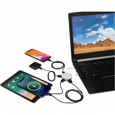 Logotrade logo dāvanas foto: Kenzu kviešu salmu USB centrmezgls