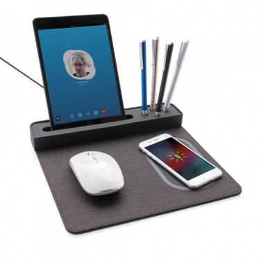 Logotrade ziemassvētku dāvanas foto: Air peles paliktnis ar 5W bezvadu uzlādi un USB