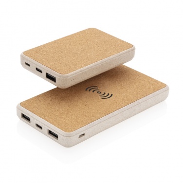 Logotrade dāvanas foto: Korķa un kviešu 5000 mAh kabatas jaudas banka
