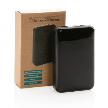Logotrade Ideja dāvanas foto: RCS standarta otrreizējās pārstrādes plastmasas 10 000 mAh jaudas banka