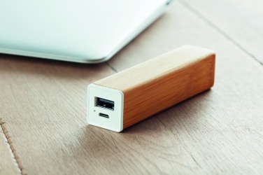 Logotrade ziemassvētku dāvanas foto: Bambusa jaudas banka 2200 mAh POWERBAM