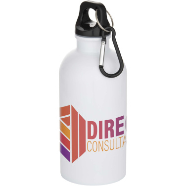 Logotrade ziemassvētku dāvanas foto: Oregon 400 ml sublimācijas RCS pārstrādāta viensienas nerūsējošā tērauda ūdens pudele ar karabīni