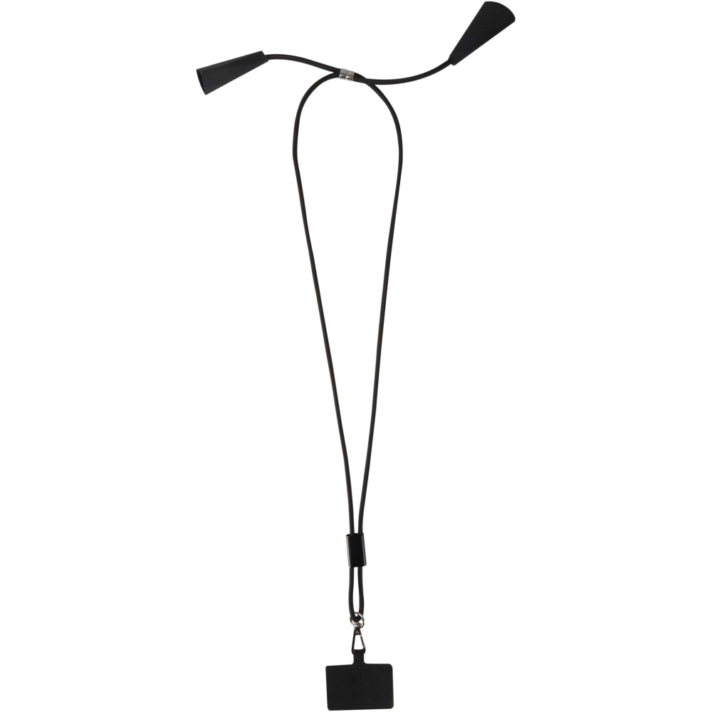 Logotrade logo dāvanas foto: Funi pārstrādātas plastmasas viedtālruņa siksniņa ar iebūvētu datu sinhronizāciju un 100 W ātrās uzlādes 5-in-1 kabeli
