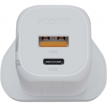 Логотрейд бизнес-подарки картинка: Xtorm XEC035 GaN² Ultra сетевое зарядное устройство мощностью 35 Вт, вилка стандарта Великобритании