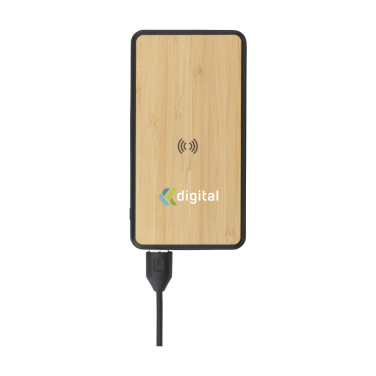 Логотрейд pекламные подарки картинка: Boru Bamboo RCS Recycled ABS Powerbank Беспроводное зарядное устройство