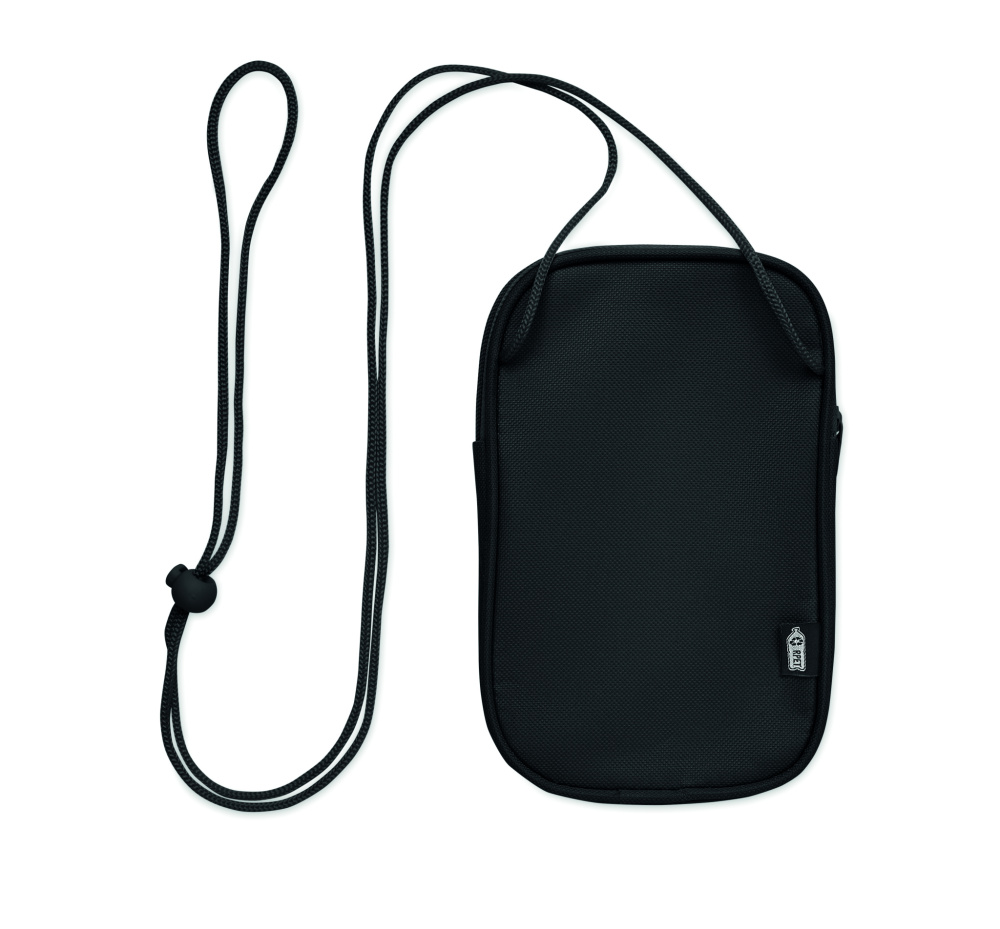 Лого трейд бизнес-подарки фото: RPET cross body travel pouch