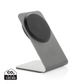 Магнитная подставка для телефона с беспроводной зарядкой Terra Aluminum мощностью 15 Вт, серый
