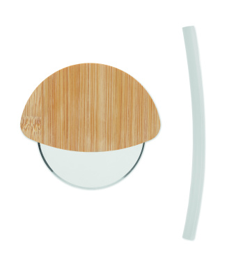 Лого трейд бизнес-подарки фото: Round bamboo pizza cutter