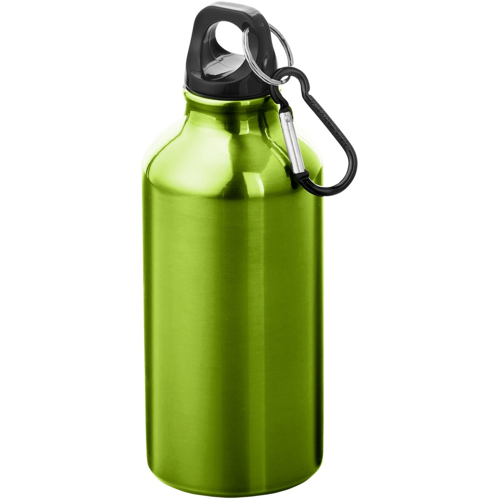 Logotrade reklamprodukter bild: Oregon-vattenflaska i aluminium med karbinhake, 400 ml