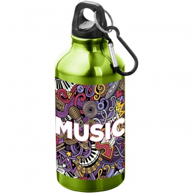 Logotrade reklamprodukter bild: Oregon-vattenflaska i aluminium med karbinhake, 400 ml