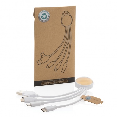 Logotrade profilprodukter bild: Ontario 6-i-1 rund kabel i RCS återvunnen plast