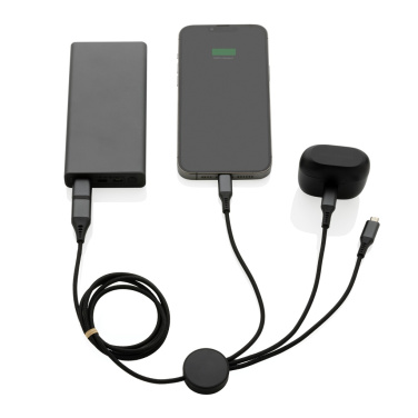 Logotrade presentreklam bild: Terra 120cm 6-i-1 kabel i RCS återvunnen aluminium