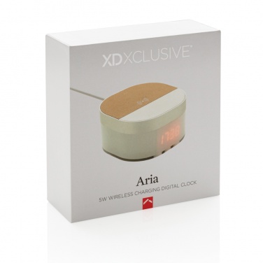 Logotrade profilprodukter bild: Aria digital klocka med 5W trådlös laddning