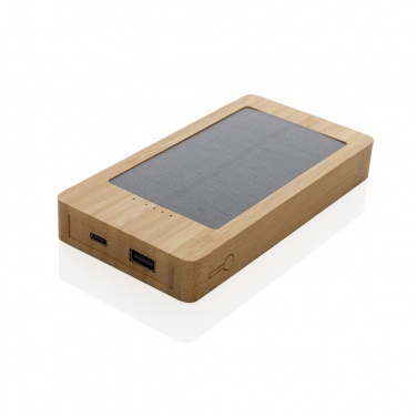 Logotrade profilreklam bild: Sunwick 10.000mAh solcellspowerbank i bambu