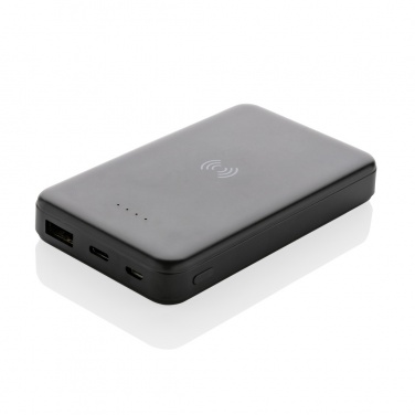 Logotrade profilreklam bild: 5.000 mAh trådlös powerbank i RCS återvunnen plast