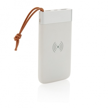 Logotrade kampanjprodukter bild: Aria 8.000 mAh 5W powerbank med trådlös laddning