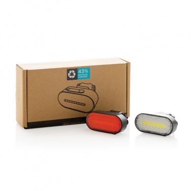 Logotrade kampanjprodukter bild: Lumino RCS återvunnen plast USB-laddningsbar cykellampa