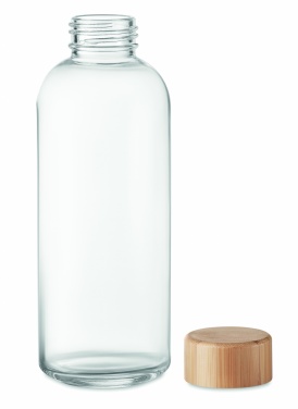 Logotrade reklamprodukter bild: Glasflaska med bambulock 650ml