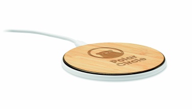Logotrade kampanjprodukter bild: Trådlös laddare 10W i bambu