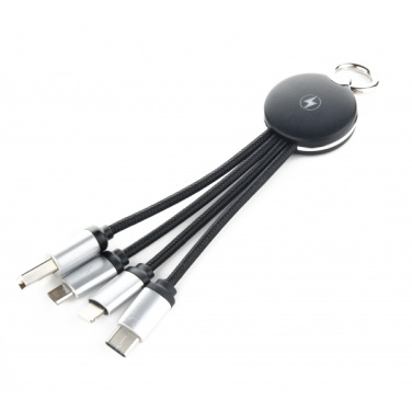 Logotrade reklamprodukter bild: 3-i-1-kabel med upplyst logotyp för gravering, RXD-368