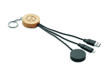 Logotrade kampanjprodukter bild: 4 i 1 Nyckelring 60W-laddkabel