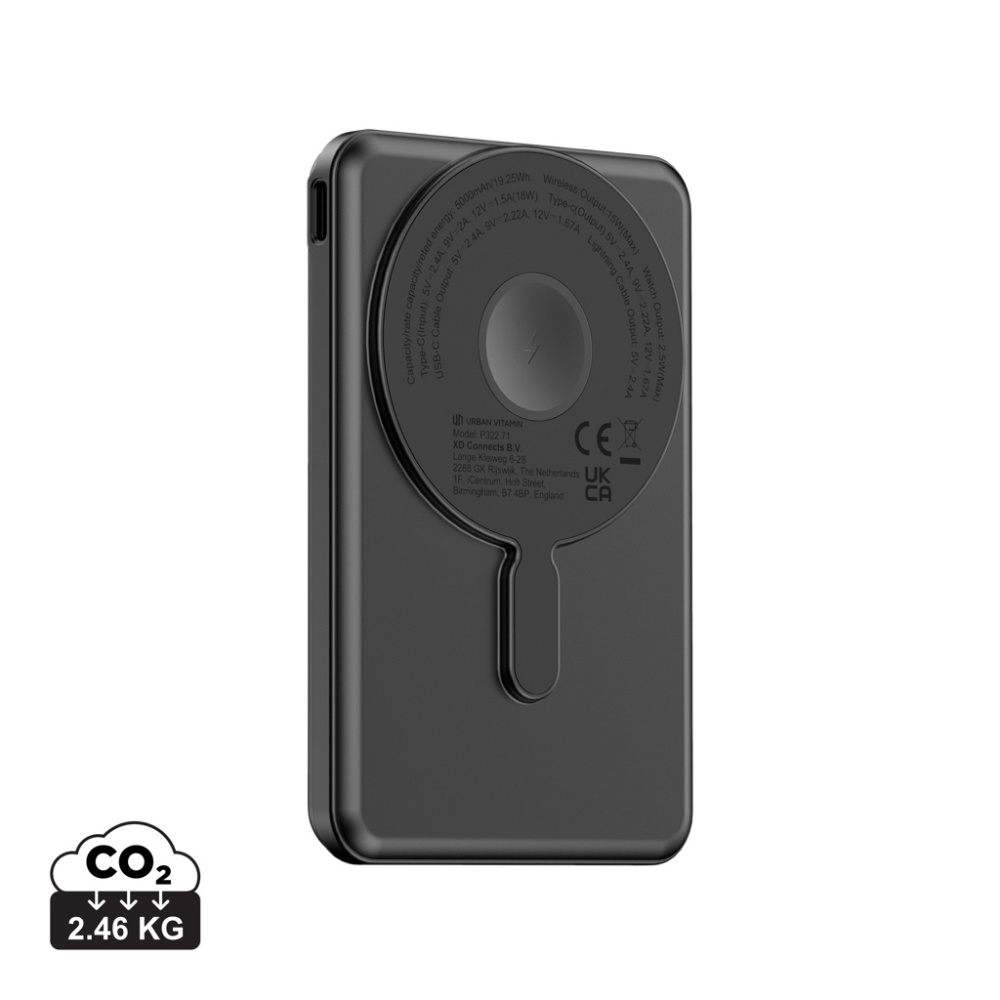 Logotrade profilreklam bild: Urban Vitamin Redwood 5in1 5000mah 20WPD magnetisk powerbank