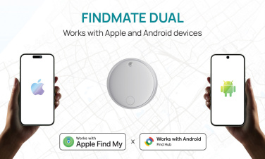 Logotrade kampanjprodukter bild: Findmate Dual RCS återvunnen plastartikel-sökare IPX 5