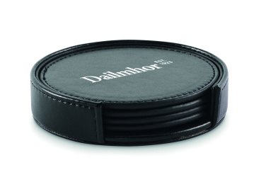 Logotrade profilprodukter bild: Set med 4 PU-underlägg