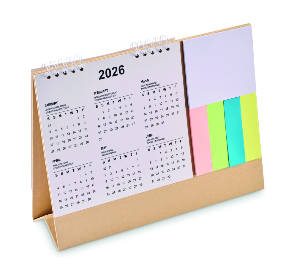 Logotrade reklamprodukter bild: Skrivbordskalender med memopad
